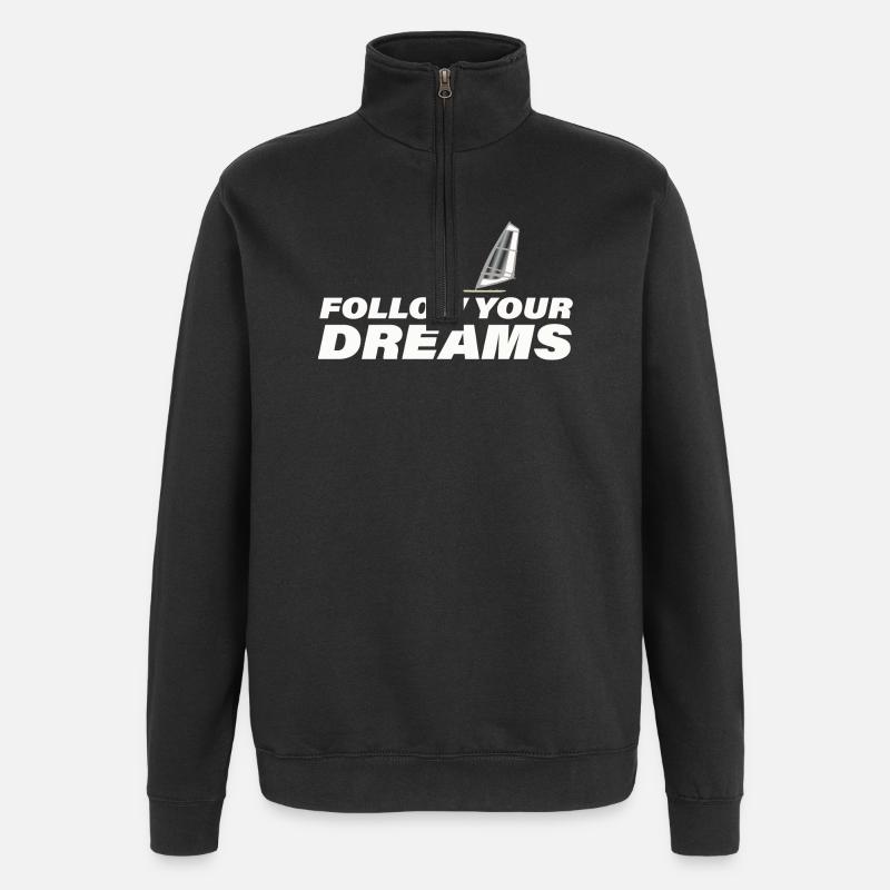 SUIVEZ VOS RÊVES - Sweat à zip 1/4 - noir