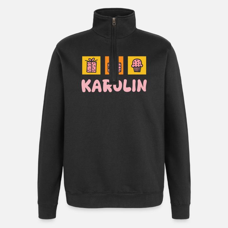 Karolin comme prénom - Sweat à zip 1/4 - noir
