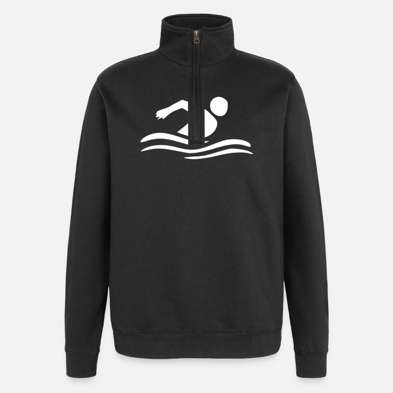 Nageurs nageurs - Sweat à zip 1/4 - noir