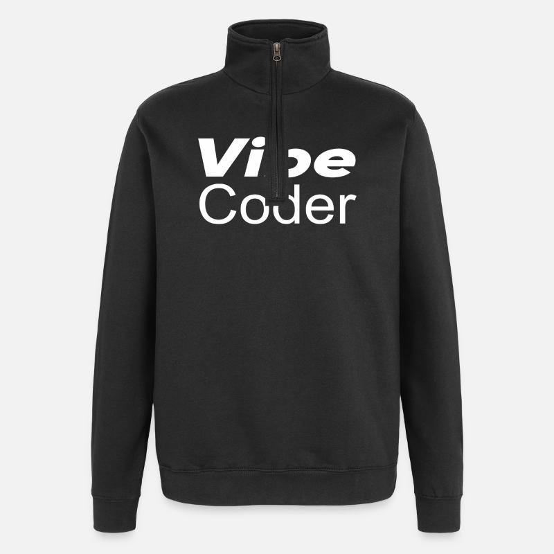 Techno-utopia: Vibe Coder - Quarter-Zip Sweatshirt - black
