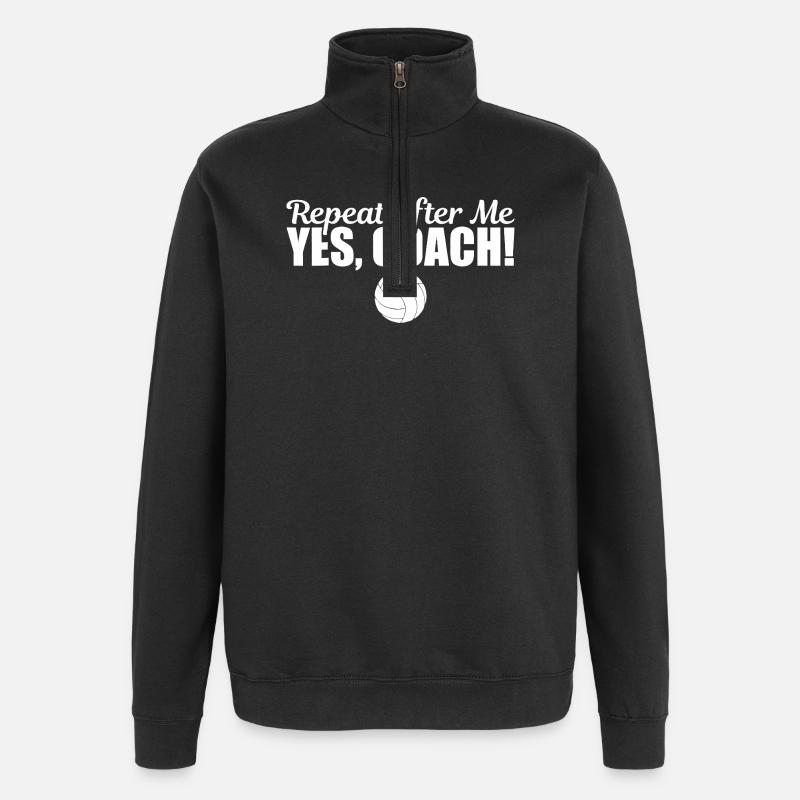 Repeat After Me Yes Coach - Quarter-Zip Sweatshirt - black