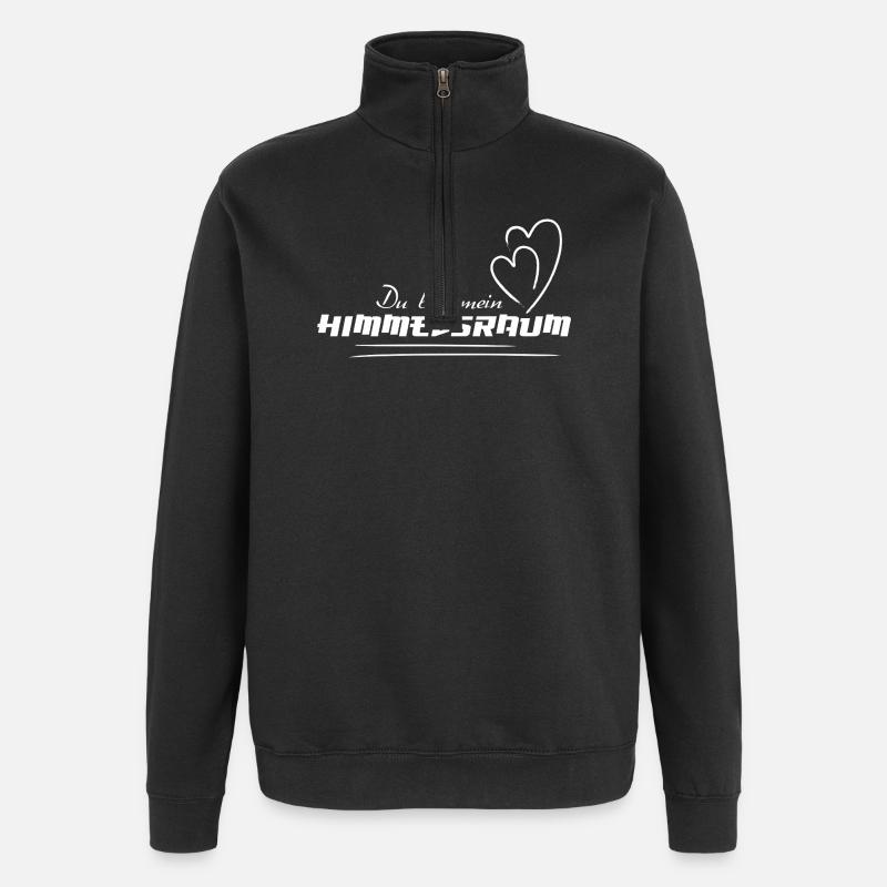 HIMMELSRAUM – Spirituelles Statement Mode - Quarter-Zip-Sweatshirt - Schwarz