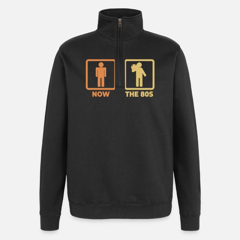 Ich als 80er Liebhaber - Quarter-Zip-Sweatshirt - Schwarz