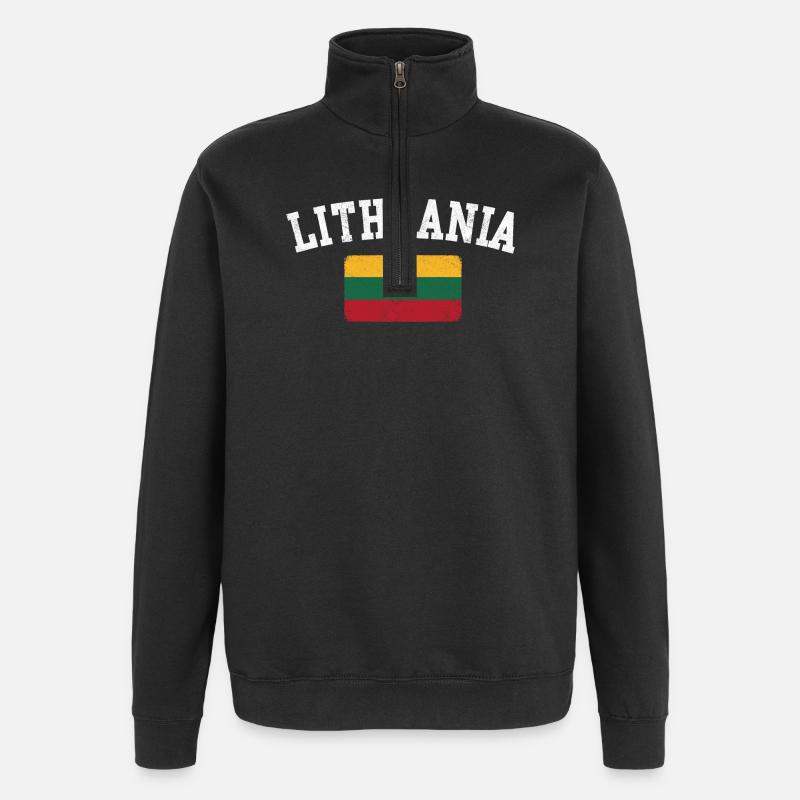 Litauen-Bogenflaggen-Tee - Quarter-Zip-Sweatshirt - Schwarz