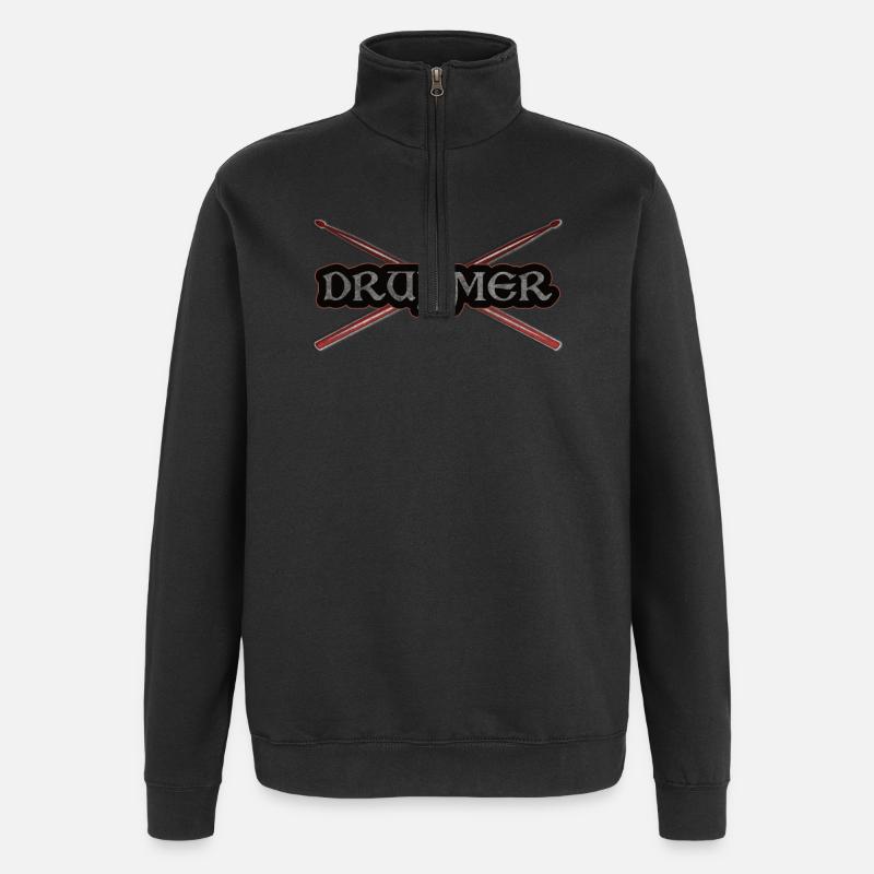 Batteur - Batterie batterie Ensemble - Sweat à zip 1/4 - noir