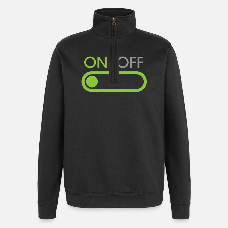 on button - Streamer und Gamer - Quarter-Zip-Sweatshirt - Schwarz