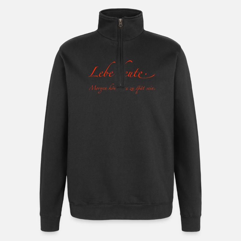 Live Today - Quarter-Zip Sweatshirt - black