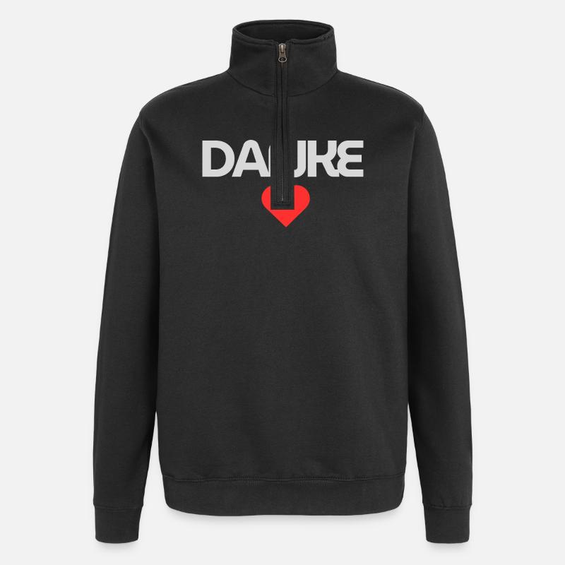 Message de remerciement sincère - Sweat à zip 1/4 - noir
