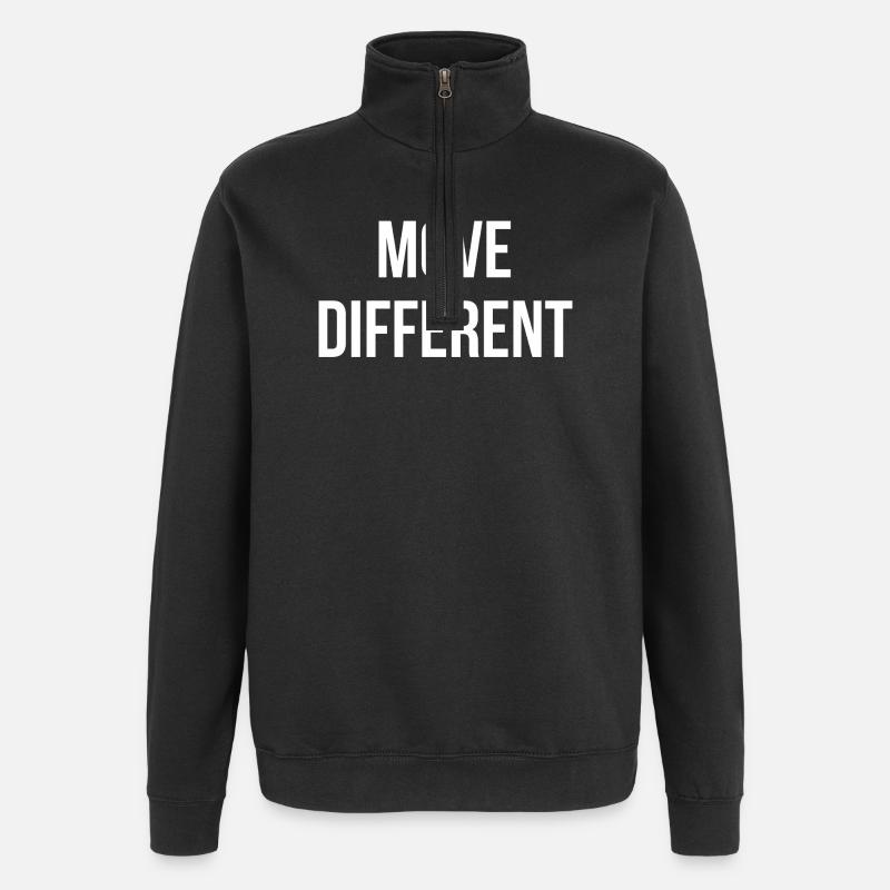 BOUGEZ DIFFÉREMMENT. | Greyline Officiel - Sweat à zip 1/4 - noir
