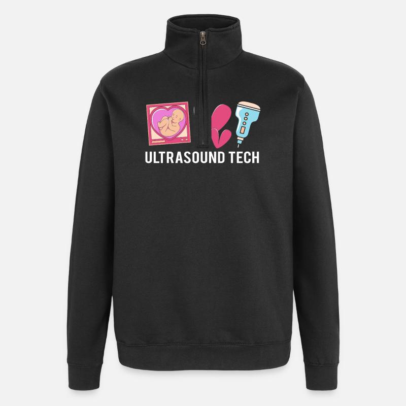 Ultrasonic Technician Ultrasonic Technician - Quarter-Zip Sweatshirt - black