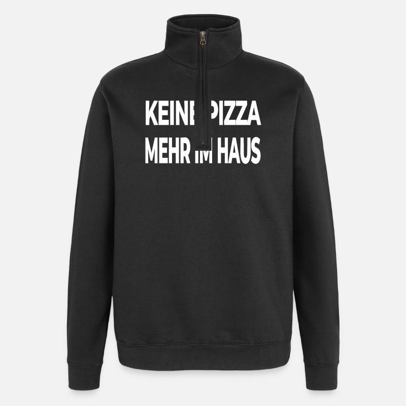 Pizza - Quarter-Zip-Sweatshirt - Schwarz