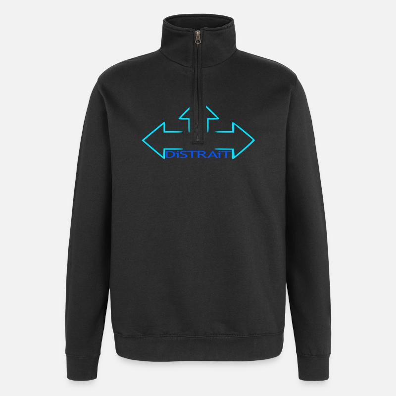 Distrait - Sweat à zip 1/4 - noir