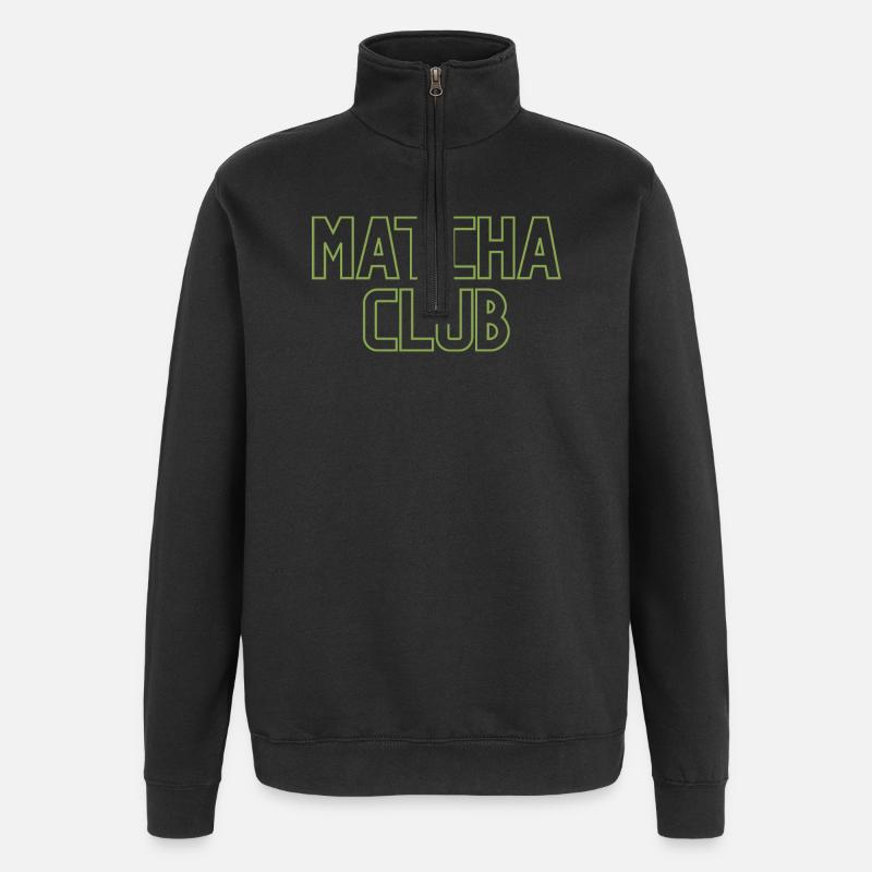 Matcha Club Logo - Quarter-Zip Sweatshirt - black