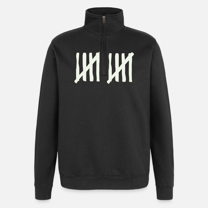 stripes_10 - Quarter-Zip Sweatshirt - black