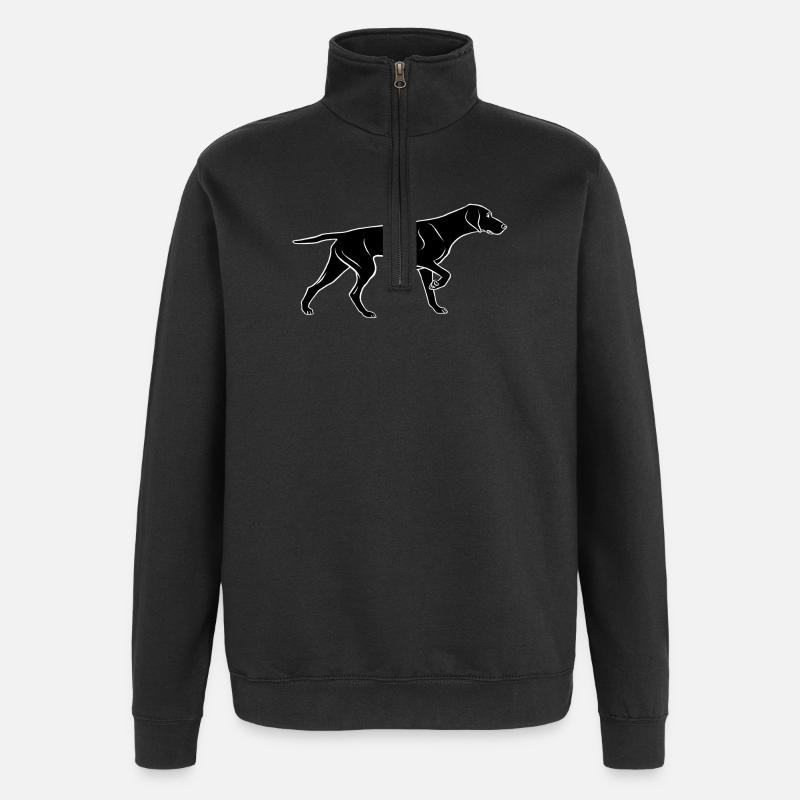 Vorstehhund - Quarter-Zip-Sweatshirt - Schwarz
