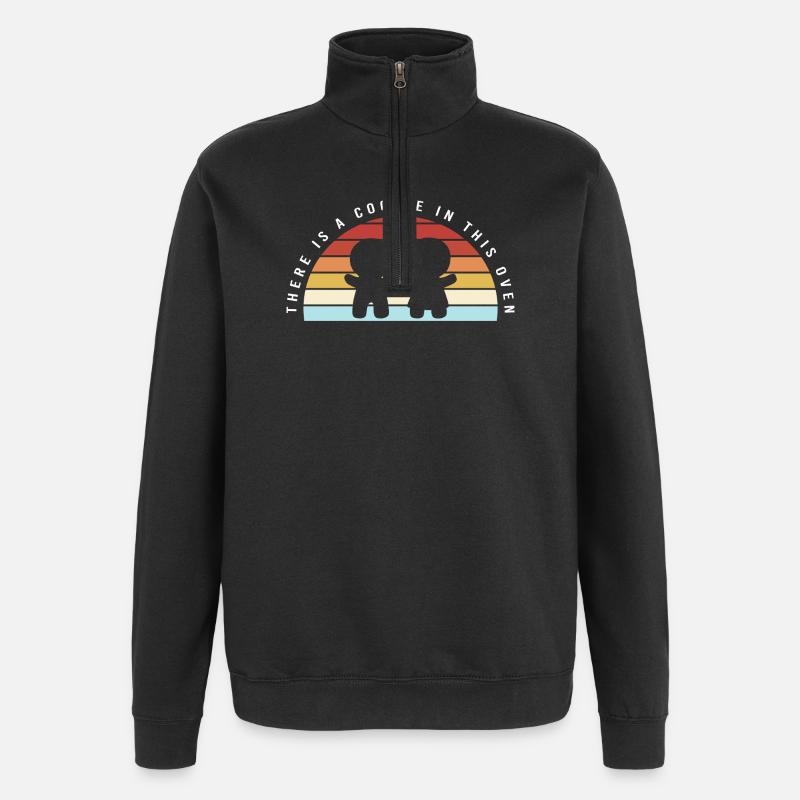 Schwangerschaft Geburt Lebkuchen Weihnachten - Quarter-Zip-Sweatshirt - Schwarz