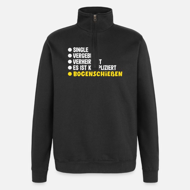 I go archery - Quarter-Zip Sweatshirt - black