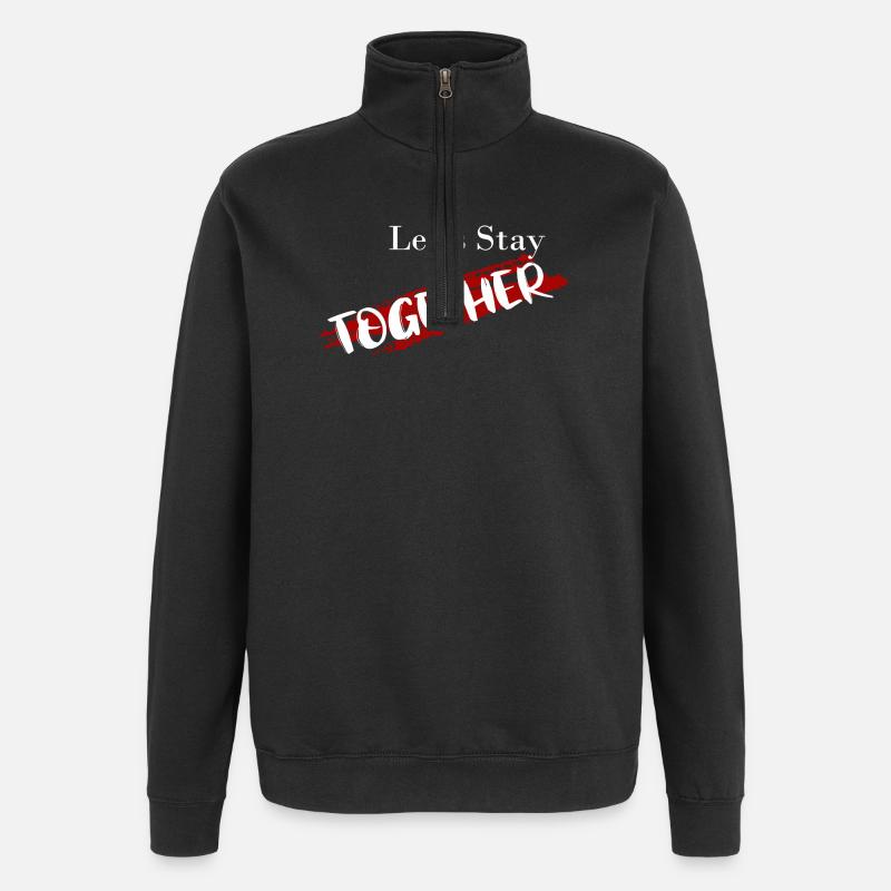 Restons ensemble - Sweat à zip 1/4 - noir