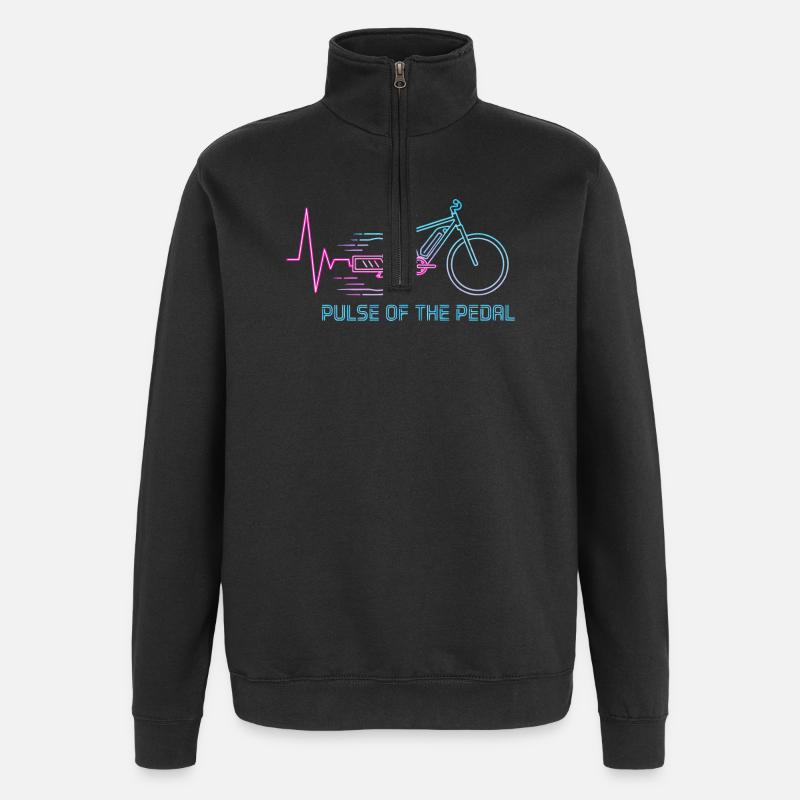 Neon Pulse Bicycle Graphic - Quarter-Zip Sweatshirt - black