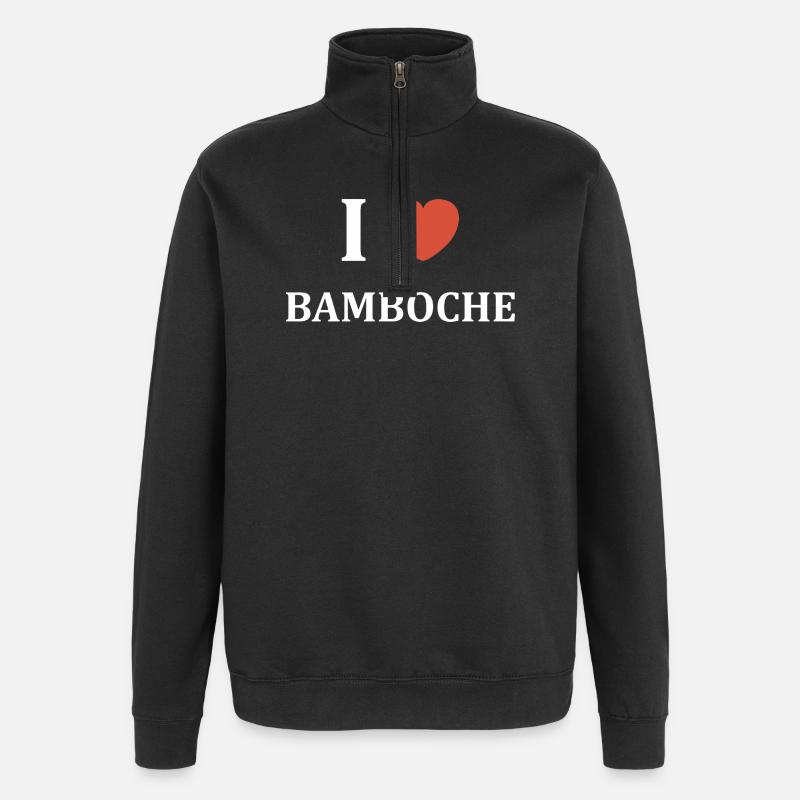 J’aime Bamboche - Sweat à zip 1/4 - noir