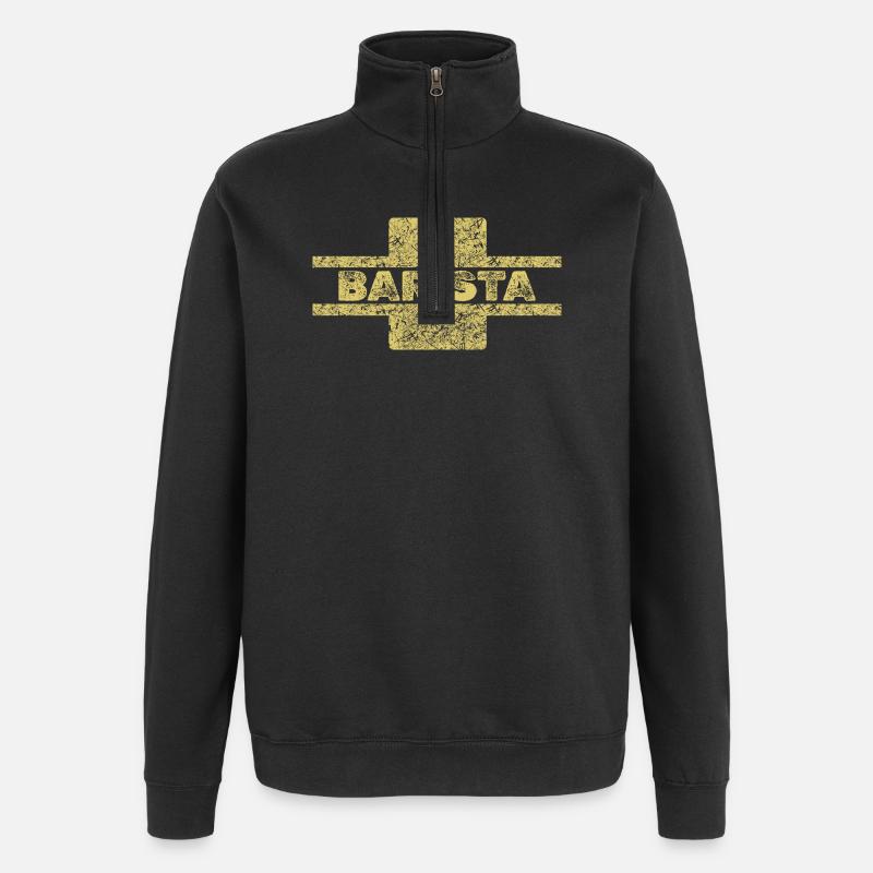 Barista als Beruf - Quarter-Zip-Sweatshirt - Schwarz