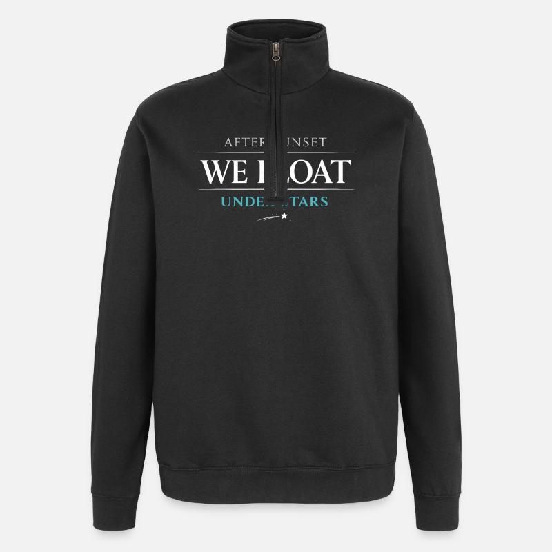 Nachtbootfahren Mit - Quarter-Zip-Sweatshirt - Schwarz