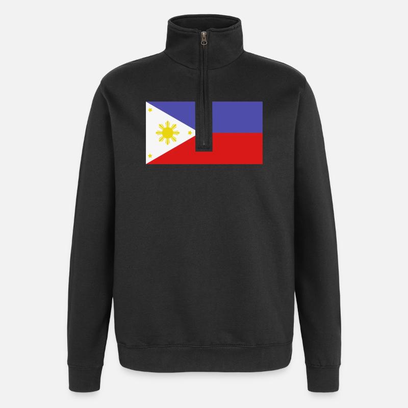 Drapeau philippin - Sweat à zip 1/4 - noir
