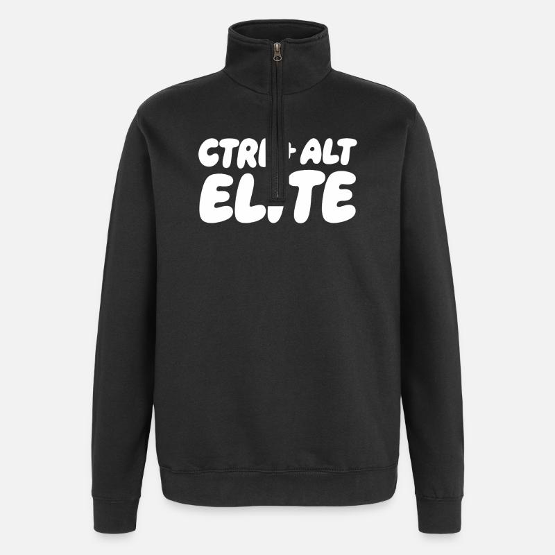 Ctrl Alt Elite: Keyboard Gamer Tee - Quarter-Zip-Sweatshirt - Schwarz