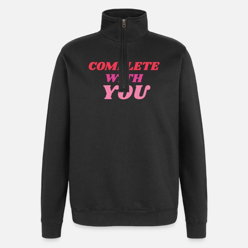 Déclaration romantique complète avec vous - Sweat à zip 1/4 - noir