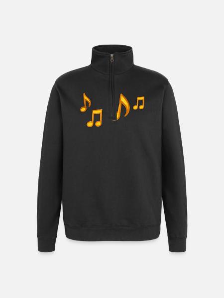 Sunny Notes Illustration - Quarter-Zip Sweatshirt - black
