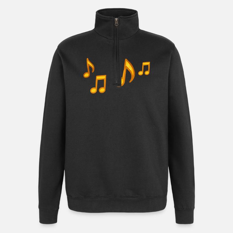 Sunny Notes Illustration - Quarter-Zip Sweatshirt - black