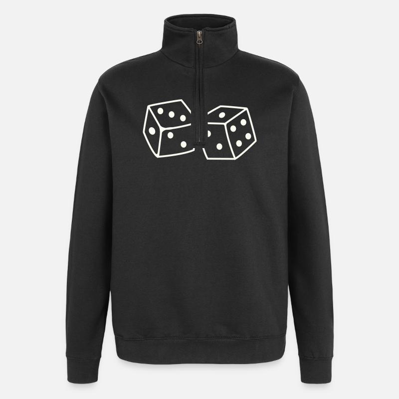Cubes - Sweat à zip 1/4 - noir