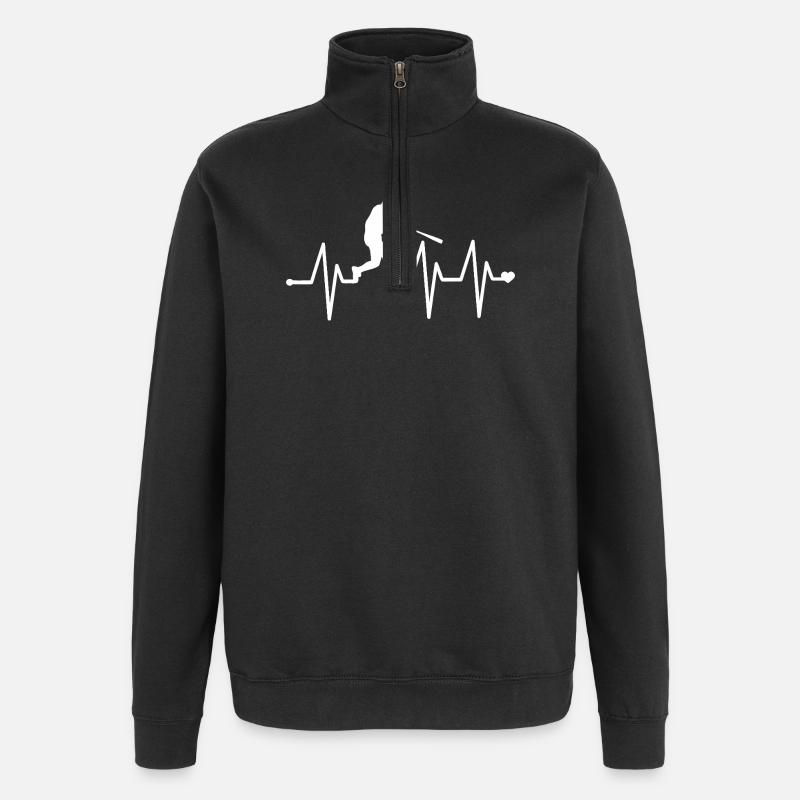 Heartbeat Baseball - Sweat à zip 1/4 - noir