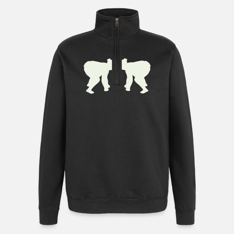 Sumos - Sweat à zip 1/4 - noir