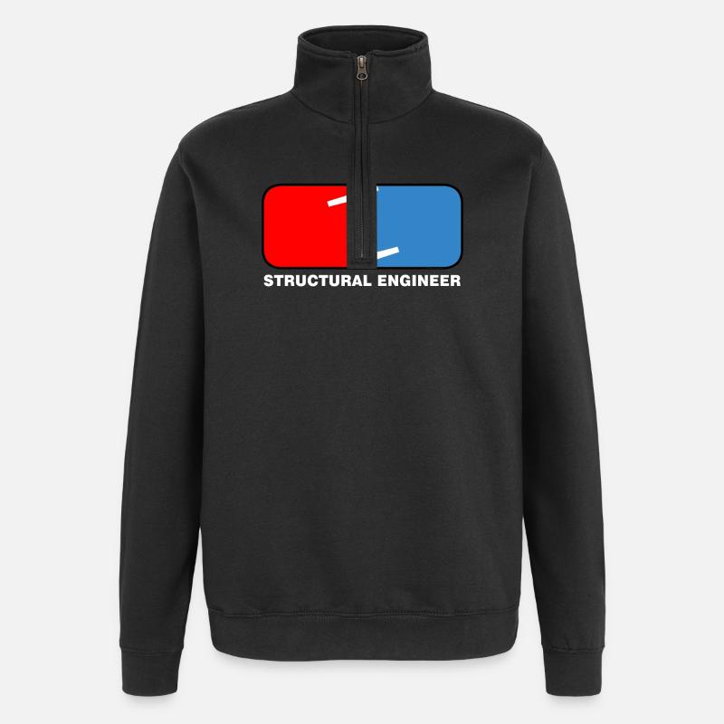 Structural Engineer League White Text - Sweat à zip 1/4 - noir