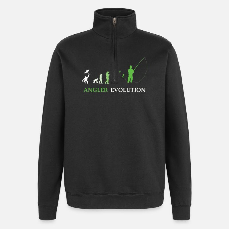 Angler Evolution - Pêche, pêcheur - Sweat à zip 1/4 - noir