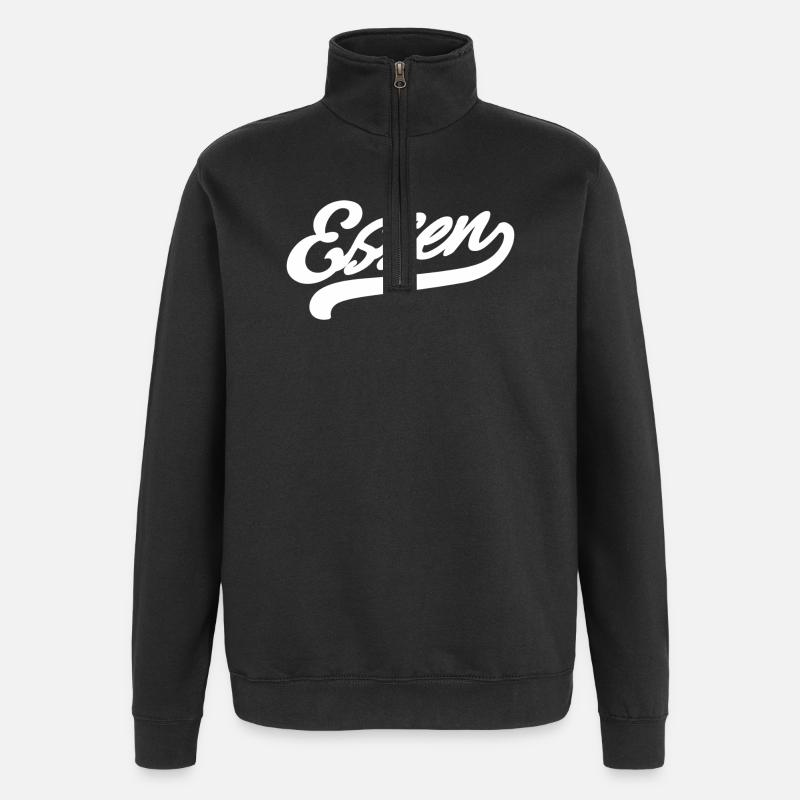 Essen Retro - Quarter-Zip-Sweatshirt - Schwarz