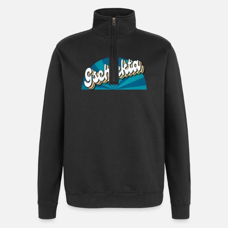 Gschickta - geschickter, talentierter Mann - Quarter-Zip-Sweatshirt - Schwarz