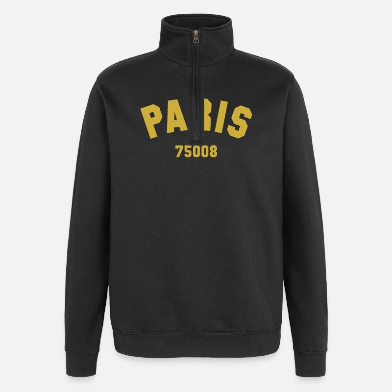 PARIS 8. Arrondissement - Quarter-Zip-Sweatshirt - Schwarz