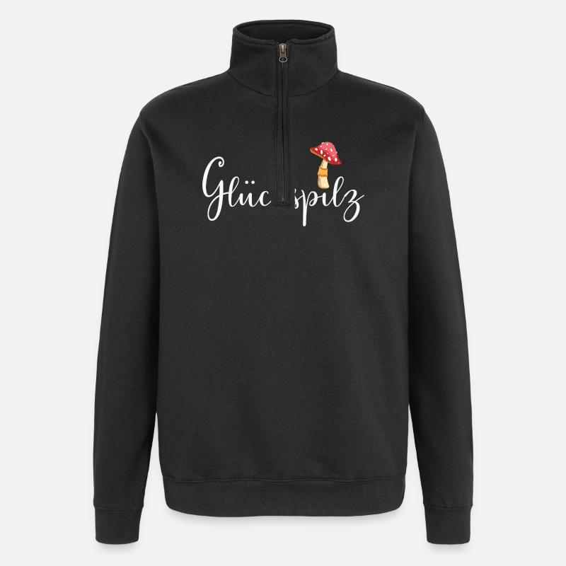 Lucky devil - Quarter-Zip Sweatshirt - black