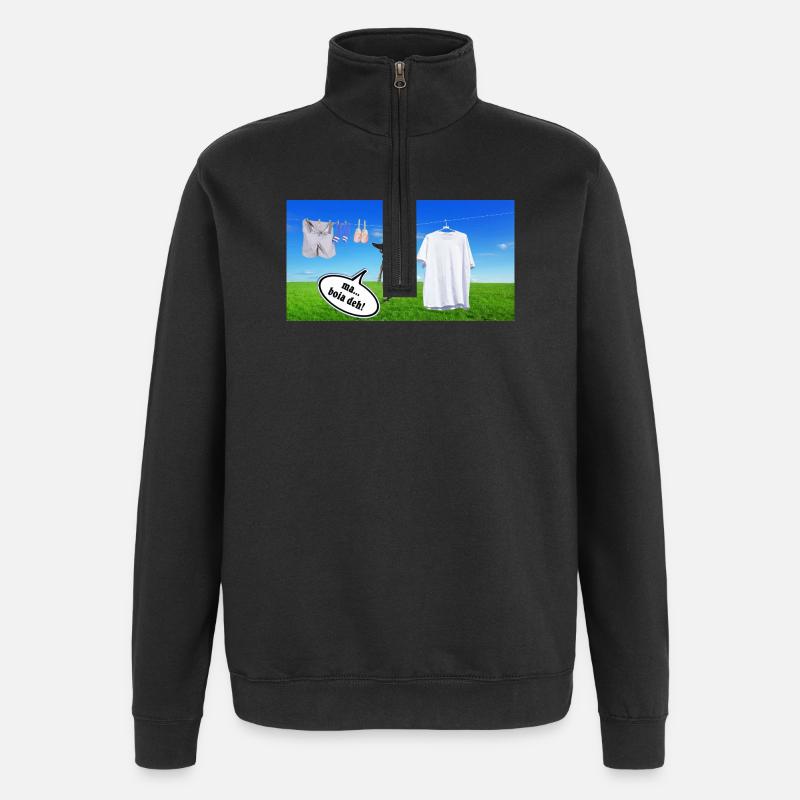 Welpe hängend zum Abhängen - Quarter-Zip-Sweatshirt - Schwarz