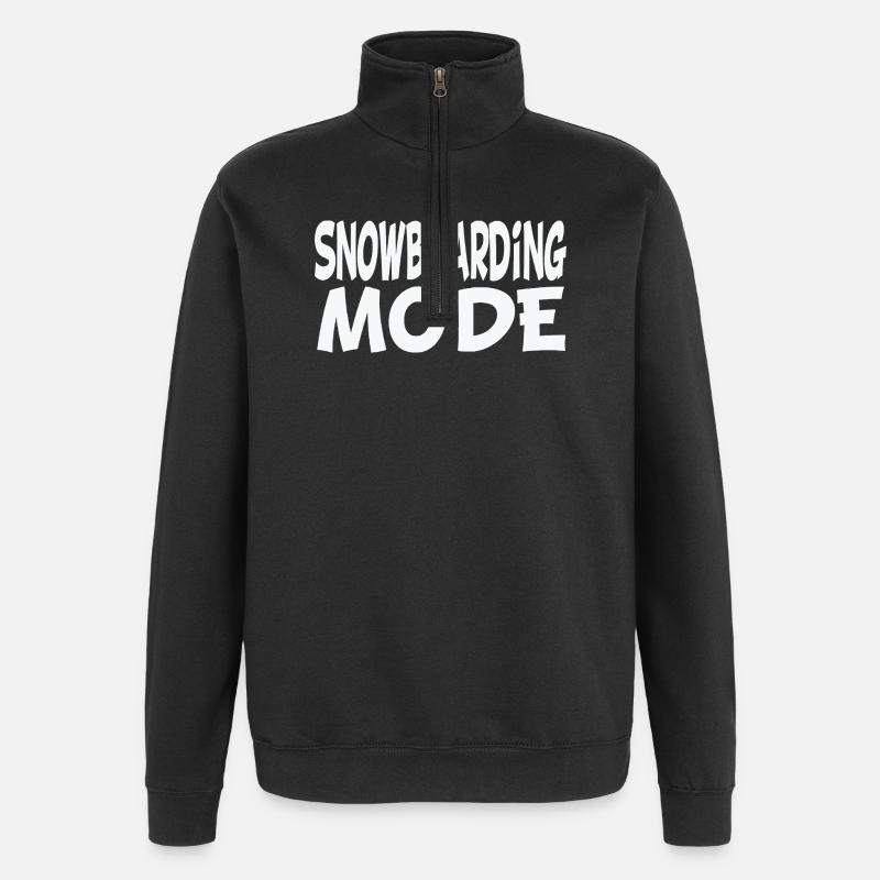 Snowboarding mode - Quarter-Zip-Sweatshirt - Schwarz