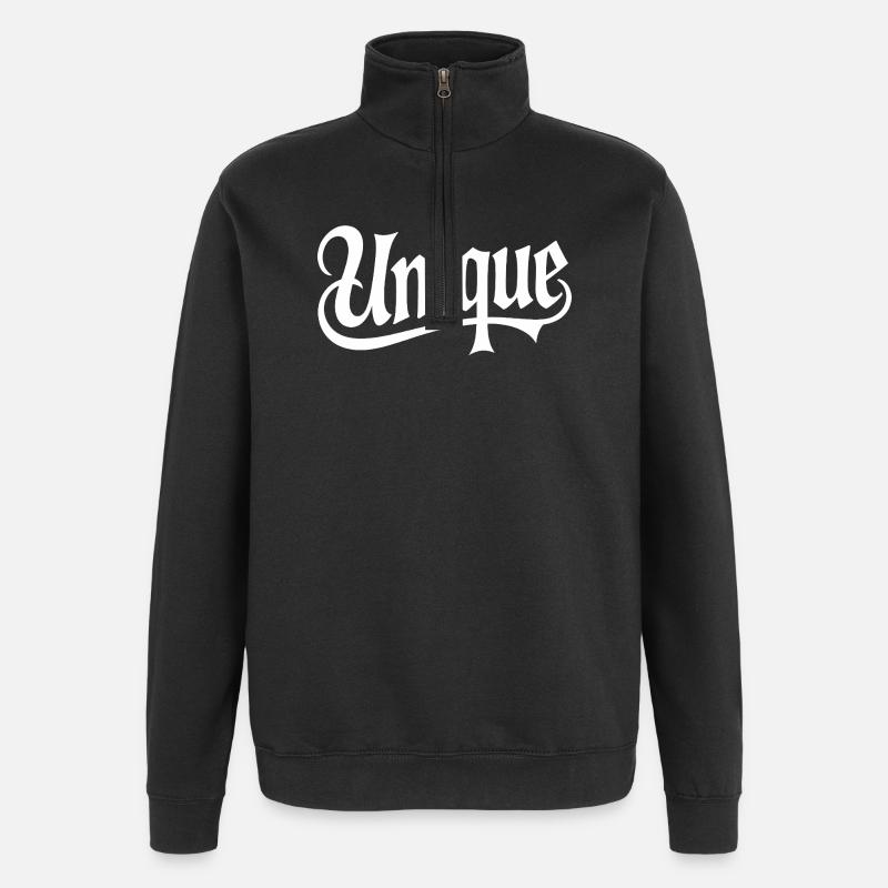 unique unique unique self-worth unique - Quarter-Zip Sweatshirt - black