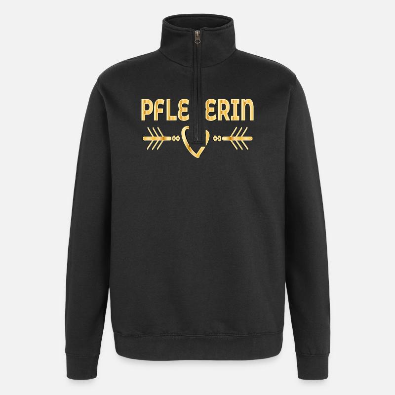 Herz Danke Pflegerin - Quarter-Zip-Sweatshirt - Schwarz