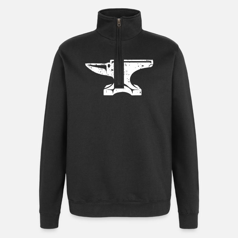 Tee icône d’enclume forgée - Sweat à zip 1/4 - noir