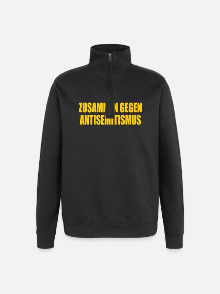 Zusammen Gegen antisemitismus - Quarter-Zip-Sweatshirt - Schwarz