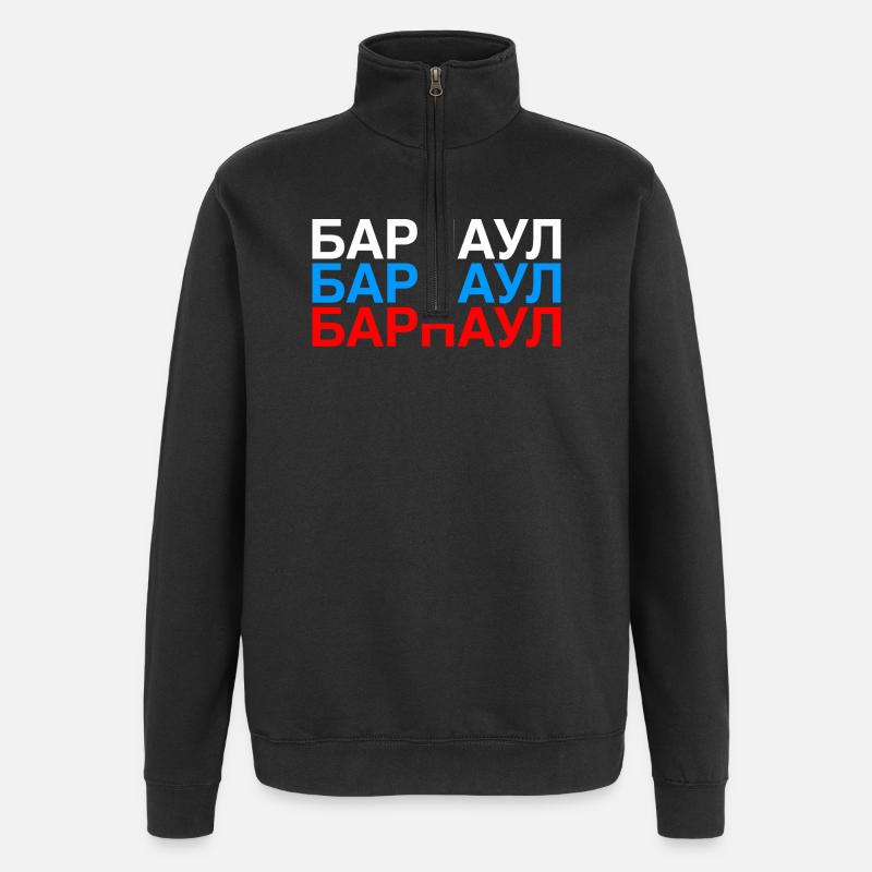 BARNAOUL Drapeau de la Russie - Sweat à zip 1/4 - noir