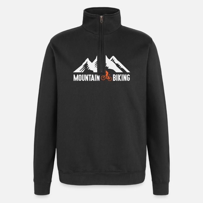 Mountainbiken - Quarter-Zip-Sweatshirt - Schwarz