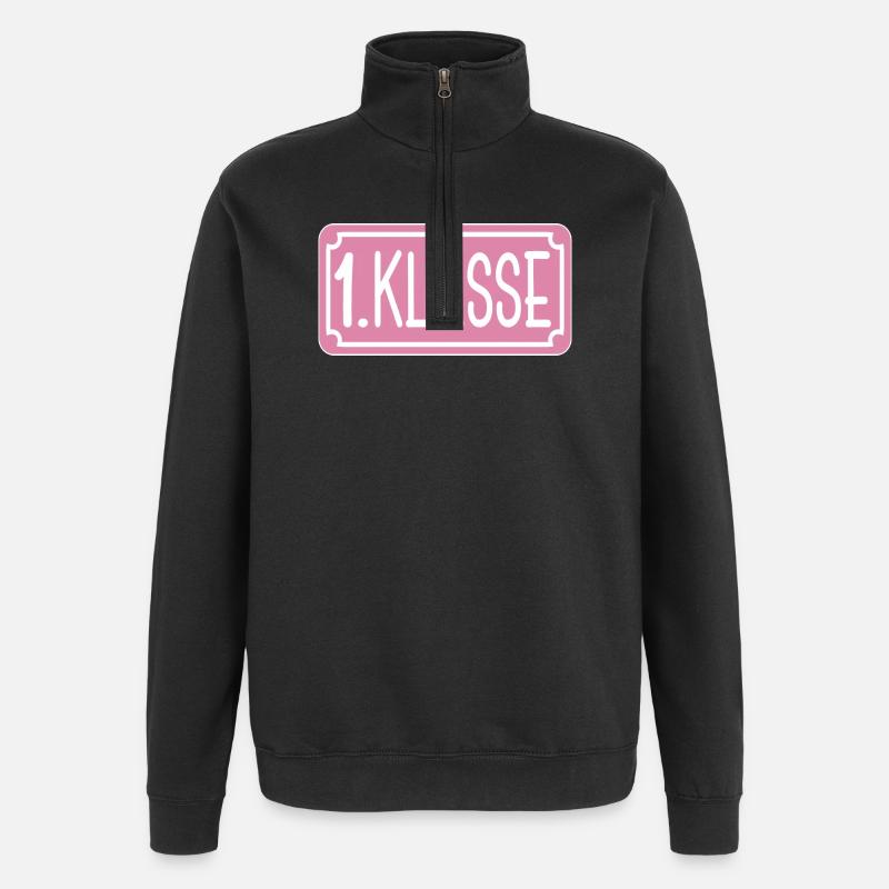Grundschule - 1. Klasse Mädchen Schulkind - Quarter-Zip-Sweatshirt - Schwarz