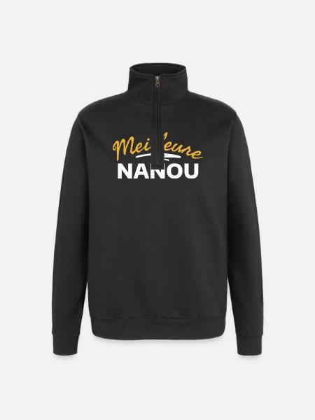 Lebendiges abstraktes Blumendesign - Quarter-Zip-Sweatshirt - Schwarz